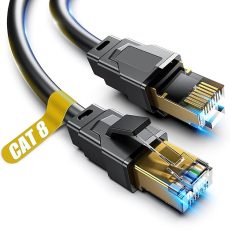 Cat 8 Ethernet Cable, 1.5Ft Heavy Duty High Speed Internet Network Cable, Professional LAN Cable Shielded in Wall, Indoor&Outdoor
