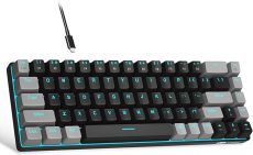 MageGee Portable 60% Mechanical Gaming Keyboard, MK-Box LED Backlit Compact 68 Keys Mini Wired Office Keyboard with Red Switch for Windows Laptop PC Mac - BlackGrey